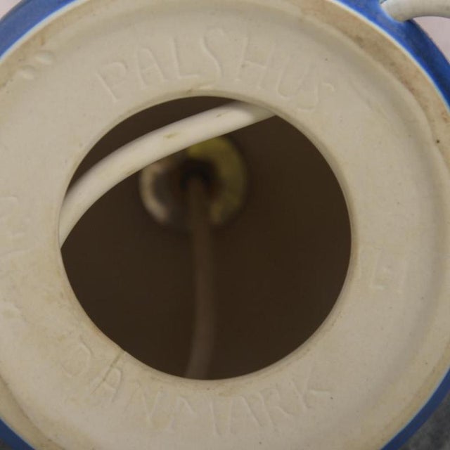 1960s Blue Ceramic Lamp from Palshus, 1960s For Sale - Image 5 of 7