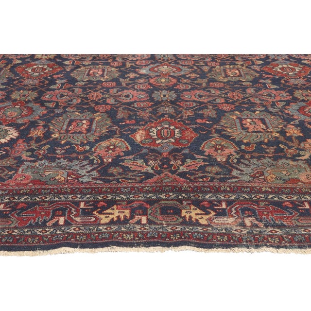 1880s Antique Persian Bibikabad Rug - 08’00 X 11’09 For Sale - Image 4 of 9