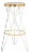 Hairpin Leg Retro Barstool in White & Gold For Sale