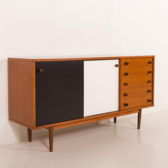 Vintage Teak Sideboard in the style of Charlotte Perriand, 1970s For Sale - Image 10 of 18