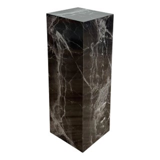 Vintage Faux Marble Pedestal Pinth Column For Sale