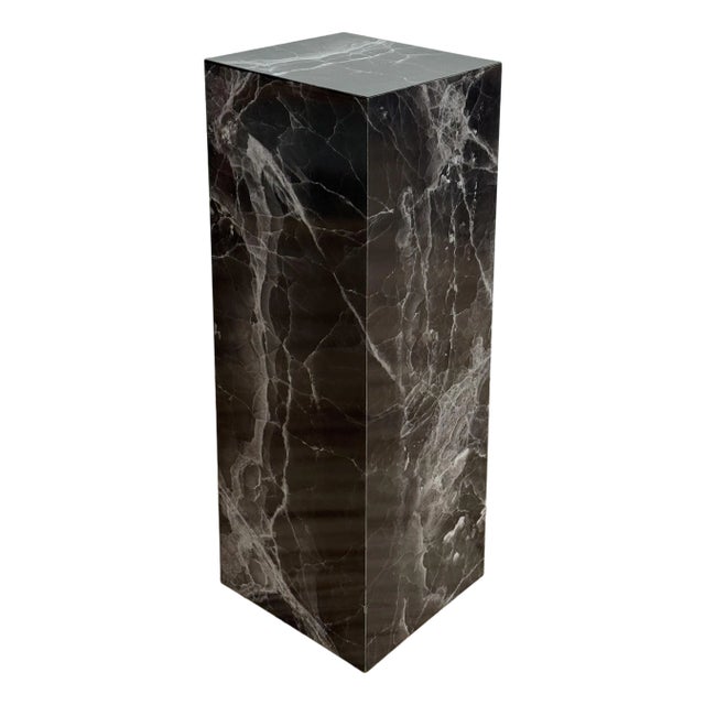 Vintage Faux Marble Pedestal Pinth Column For Sale