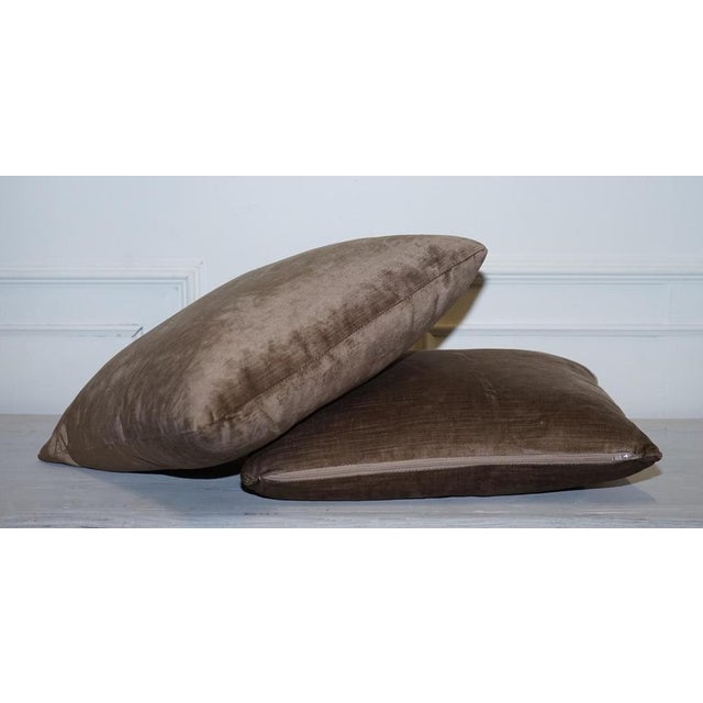 Vintage Brown Feather Filled Scatter Cushions, Set of 2 For Sale - Image 5 of 9