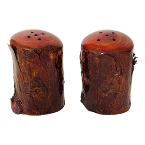 Vintage Faux Wood Salt and Pepper Shakers