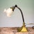 Art Nouveau Flexible Brass Goose Neck and Glass Table Lamp, 1950s, in Flawless conditions. Designed 1920 to 1949 European...