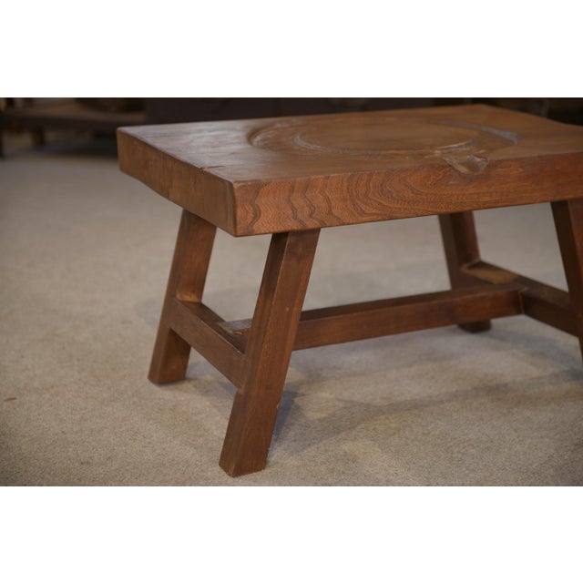 Brutalist Coffee Table in Elm, 1950s For Sale - Image 6 of 12