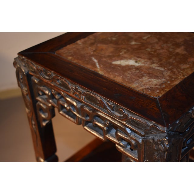 Traditional Chinese Carved Hardwood 19th Century Stand For Sale - Image 3 of 6