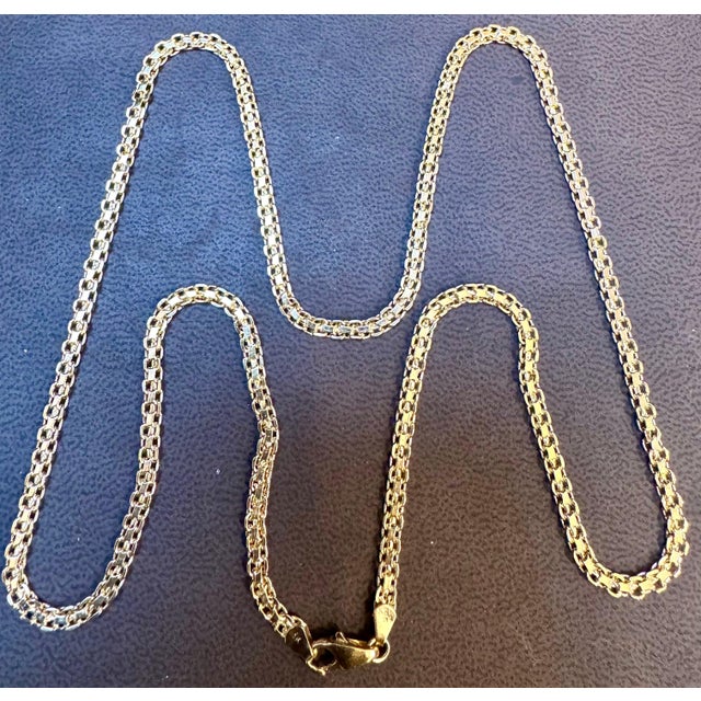 14k Solid Yellow Gold Handmade 3.4 mm Anchor Mariner Link Necklace, 24"L , 15.8G For Sale - Image 10 of 18