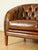 Whiskey Brown Hand-Dyed Leather 2-Seater Sofa, 1940s For Sale - Image 10 of 12