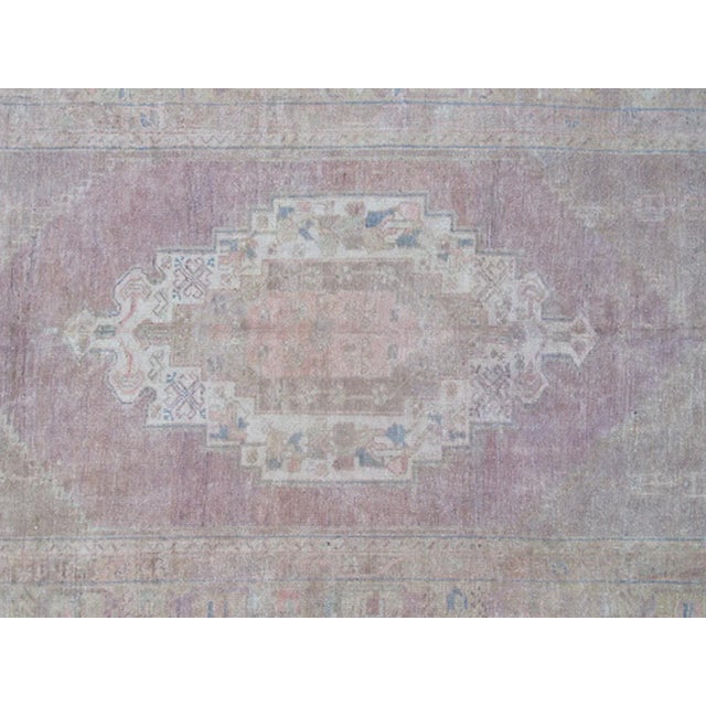 Keivan Woven Arts, Vintage Muted Oushak rug from Turkey with medallion in lavender and light pink, rug ayd-95078, country...