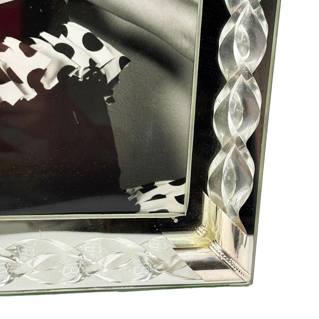 Mid 20th Century 8"x10" Mirrored Tabletop Picture Frame W/ Lucite Cane Borders For Sale - Image 10 of 10
