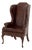 American Studded Upholstered Wingback Armchair For Sale
