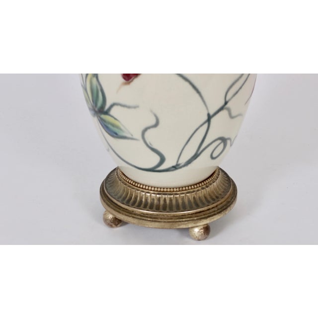 Joseph Frances von Tury Hand Coloured Floral Porcelain Table Lamp, circa 1950 For Sale - Image 9 of 11