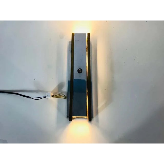 Pair of French Brass and Aluminium Art Deco Sconces, France, 1940s For Sale - Image 9 of 13