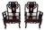 Pair of Vintage Chinese Chinoiserie Scholar Armchairs in Oxblood Lacquer For Sale