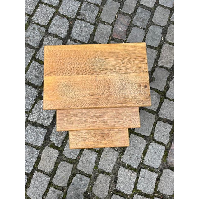 Nesting Tables in Oak by Carl Eriksen for Cemo Möbel Odense, Set of 3 For Sale - Image 3 of 11