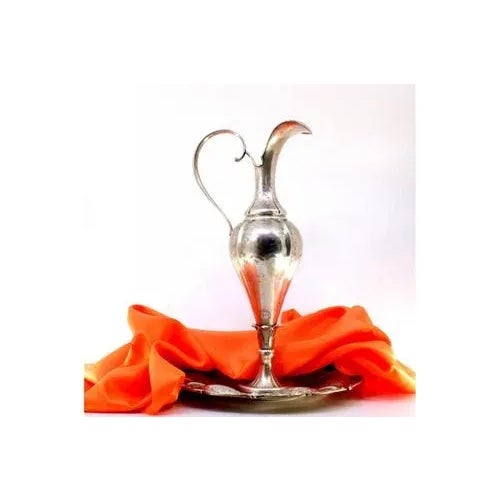 Tall Silver Water Jug with Raised Plate For Sale - Image 6 of 7