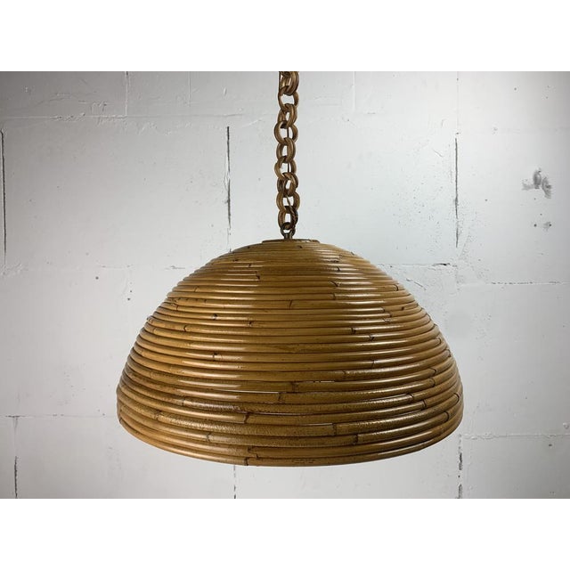 Midcentury Modern Pencil Bamboo Pendant Lamp, 1970s For Sale - Image 12 of 18