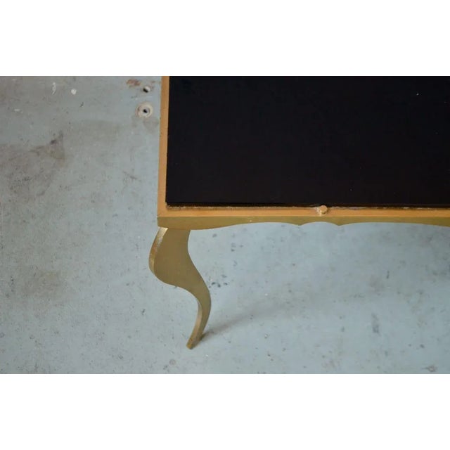 Vintage French Neo-Louis XVI Black Glass Coffee Table, 1960s For Sale - Image 12 of 18