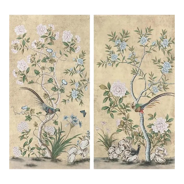 36"*72", Pair of Chinoiserie Wall Panel Artwork For Sale