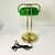 1970s Vintage Art Deco Arts & Crafts Emeraldite Bottle Green Glass Shade Brass Bankers Desk Lamp For Sale - Image 12 of 16
