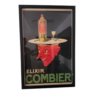 Early 20th Century French “Elixir Combier” Stone Lithograph Poster by Mory - Framed For Sale