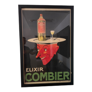Early 20th Century French “Elixir Combier” Stone Lithograph Poster by Mory - Framed