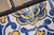 1850s Antique Portuguese Earthenware Tiles Cobalt Blue & Mustard Yellow For Sale - Image 4 of 8