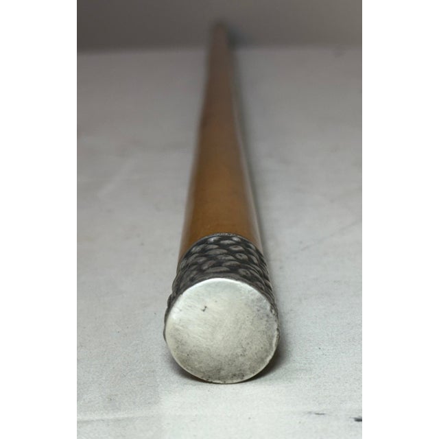 Silver Antique 19th Century RFS & Co. Sterling Silver Malacca Wood Walking Stick Cane For Sale - Image 8 of 12
