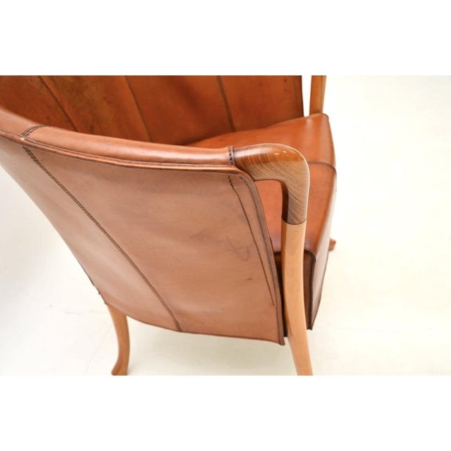 Brown Vintage Italian Leather Armchair from Georgetti Progetti, 1980s For Sale - Image 8 of 14