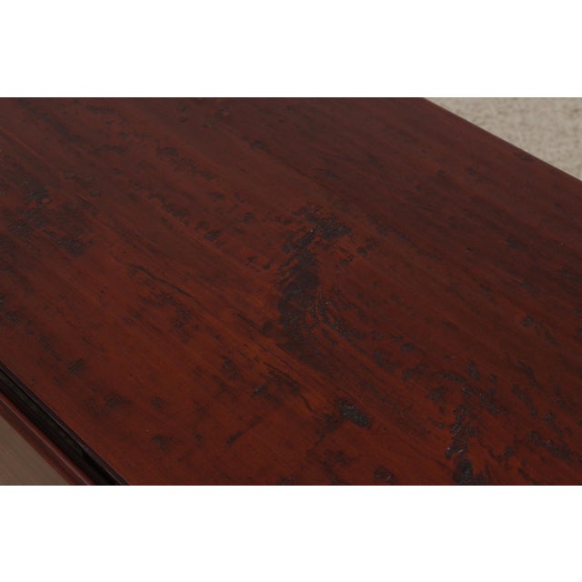 Custom Made Large Walnut Gateleg Drop Leaf Dining Table For Sale - Image 11 of 18