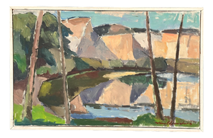 Knut Ljungberg, Abstract Landscape, 1960s, Oil on Canvas, Framed