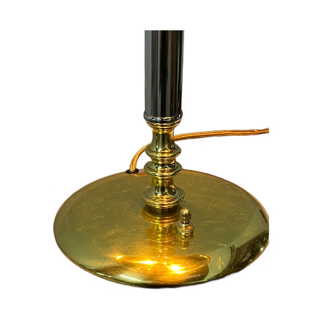 1940s Art Deco Table Lamp in Polished Nickel and Brass #2514 For Sale - Image 4 of 8