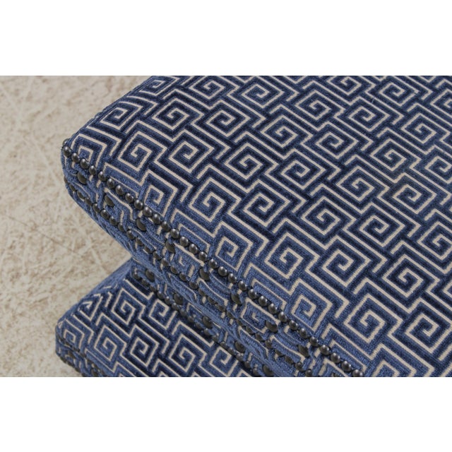 Lexington Greek Key Design Rolling Ottoman For Sale - Image 10 of 14