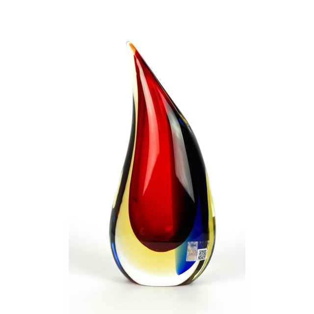 Blue Blown Sommerso Murano Glass Vase by Michele Onesto for Made Murano Glass, 2019 For Sale - Image 8 of 9