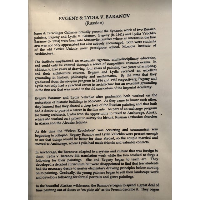 Pink Lydia and Evgeny Baranov "Mystic Twilight" Painting of Carmel Mission, Framed For Sale - Image 8 of 11