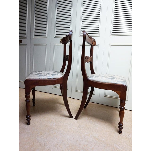 Wood English Sheraton Mahogany Side Chairs, 1830s, Set of 2 For Sale - Image 7 of 14