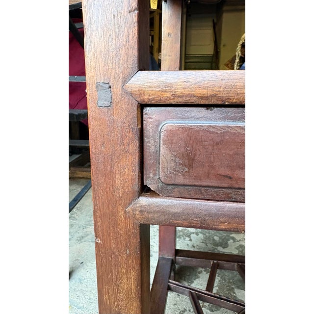 Wood Antique Chinese Qing Dynasty 19thC Chow Tea Table Cracked Ice Motif For Sale - Image 7 of 12