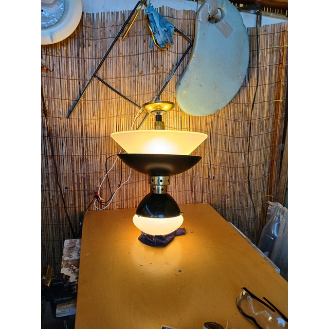 1980s Bauhuas Style Semi Flush Ceiling Mount Lamp For Sale - Image 4 of 12