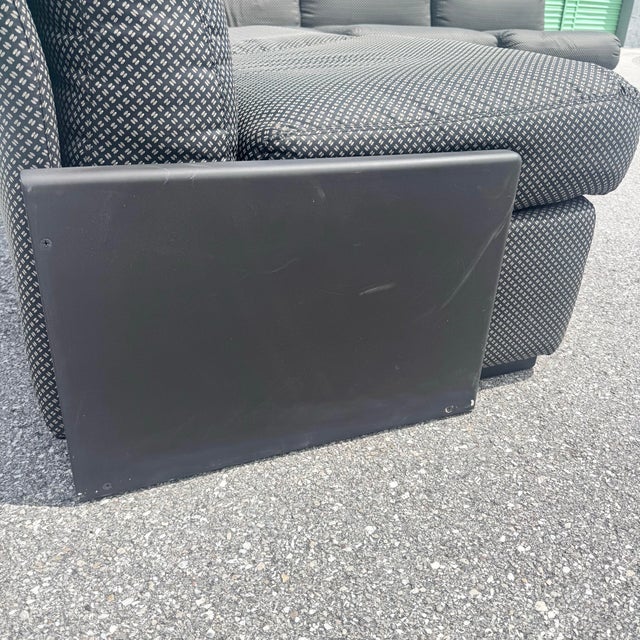 Late 20th Century Postmodern Black on Black Modular Sectional Sofa - 5 Pieces For Sale - Image 5 of 12