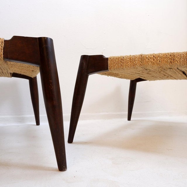 Jute Rope Weave and Wood Lounge Chairs, Set of 2 For Sale - Image 3 of 15