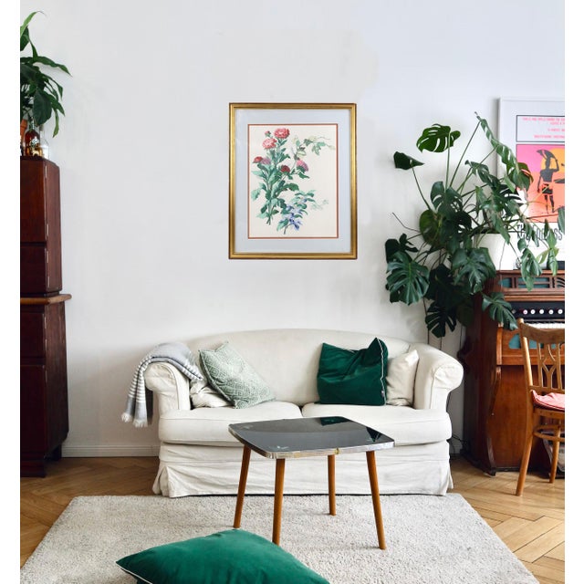 Glass Hand-Painted Watercolor Flower Specimen Painting, For Sale - Image 7 of 7