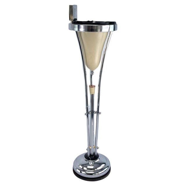 Art Deco Ashtray Stand in Chrome and Bakelite by Demeyere, 1930s For Sale
