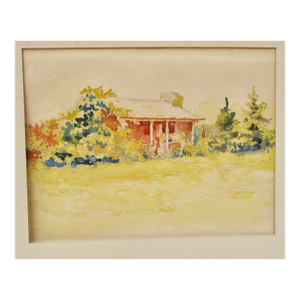 Vintage Watercolor Landscape Early 20th