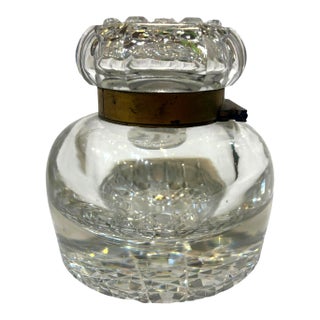 Antique French Cut Glass Inkwell, Desk Accessory, Circa 1880 For Sale