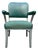 Vintage Industrial Metal Office Chair With Green Upholstery For Sale