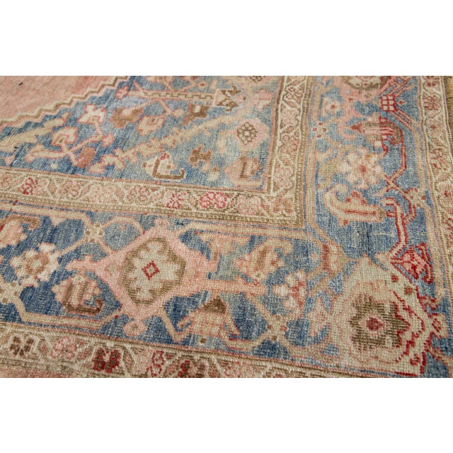 Rustic 1900's Room-Sized Wool Rug Rustic Antique Bidjar Design With Medallion Motif For Sale - Image 3 of 9