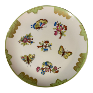 Hand Painted Chinoiserie Butterfly Garden Party Decorative Plate
