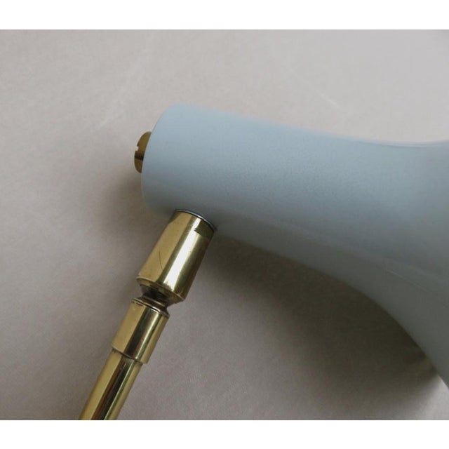 Brass & Light Blue Wall Lights, 1950s, Set of 2 For Sale - Image 18 of 18