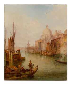 Alfred Pollentine (British, 1836-1890) "Venice in July" Oil on Canvas Painting.